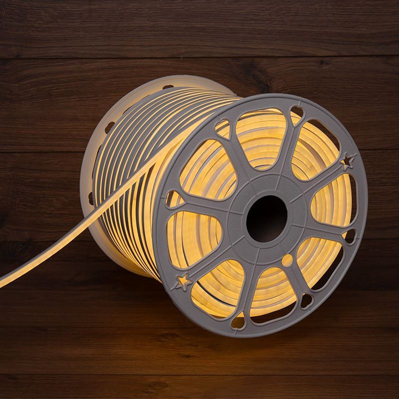 Гибкий неон LED SMD 8х16 мм, двухсторонний, теплый белый, 120 LED/м, бухта 50 м 131-096