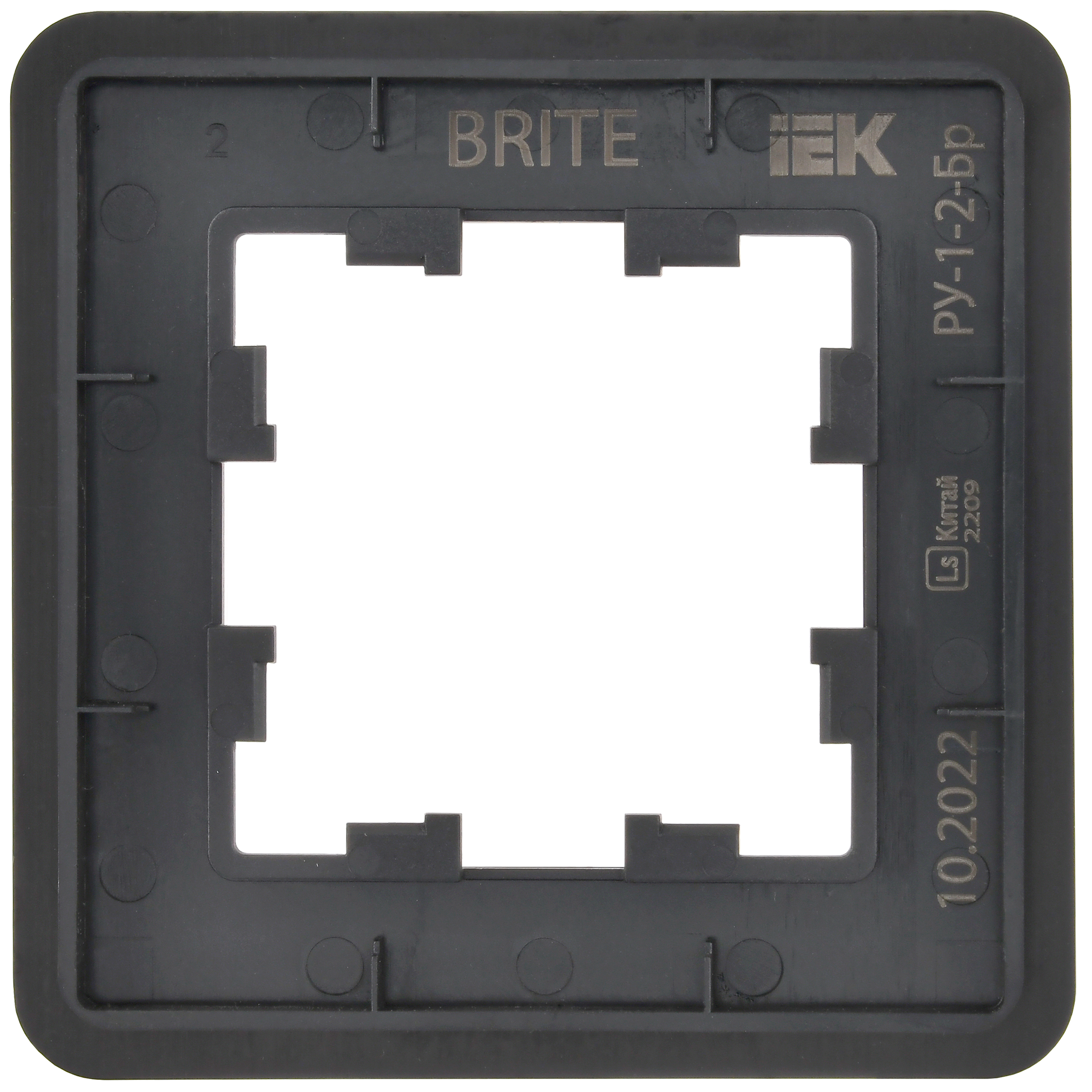 BRITE Рамка 1-местная РУ-1-1-Бр металл черный RE AL IEK - Фото 4