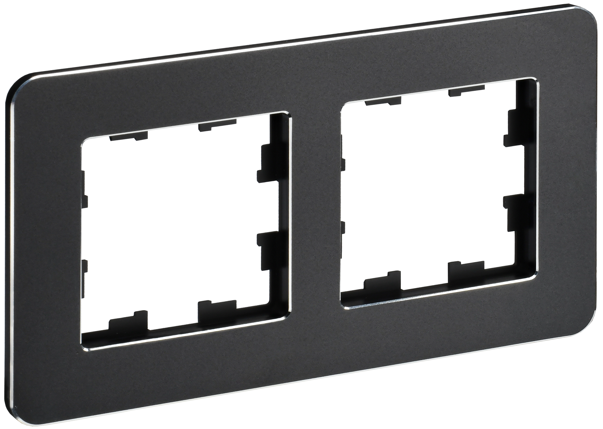 BRITE Рамка 2-местная РУ-2-1-Бр металл черный RE IEK