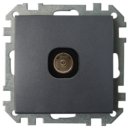 Розетка телевизионная скрытой установки ТР-043 графит