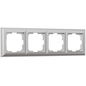 Рамка на 4 поста Fiore (серебряный) Werkel W0042206