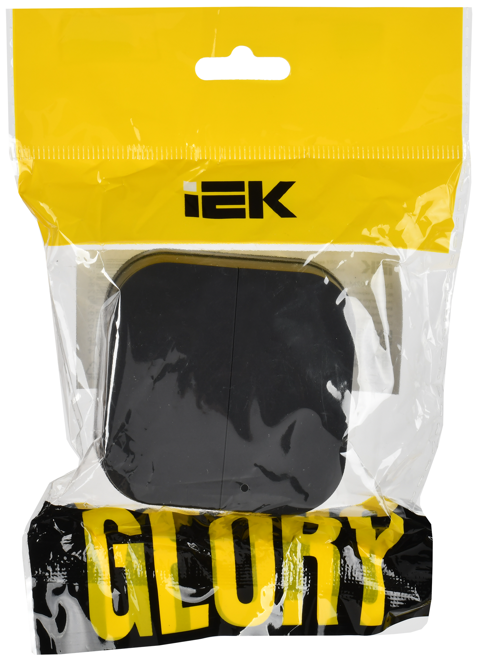 GLORY Выключатель 2-клавишный для открытой установки 10А ВС20-2-0-ХЧм черный матовый IEK - Фото 2