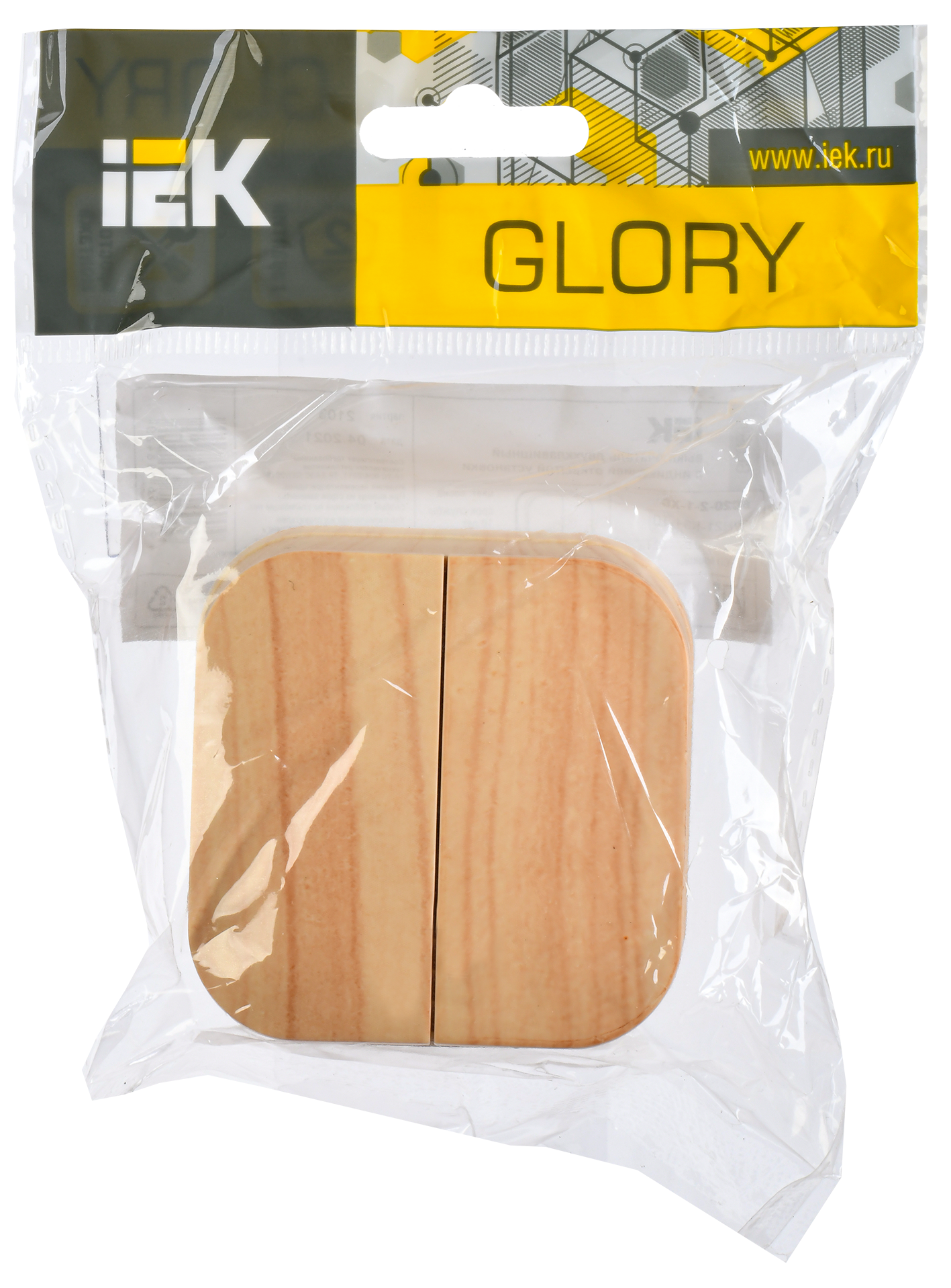 GLORY Выключатель 2-клавишный для открытой установки 10А ВС20-2-0-ХС сосна IEK - Фото 2