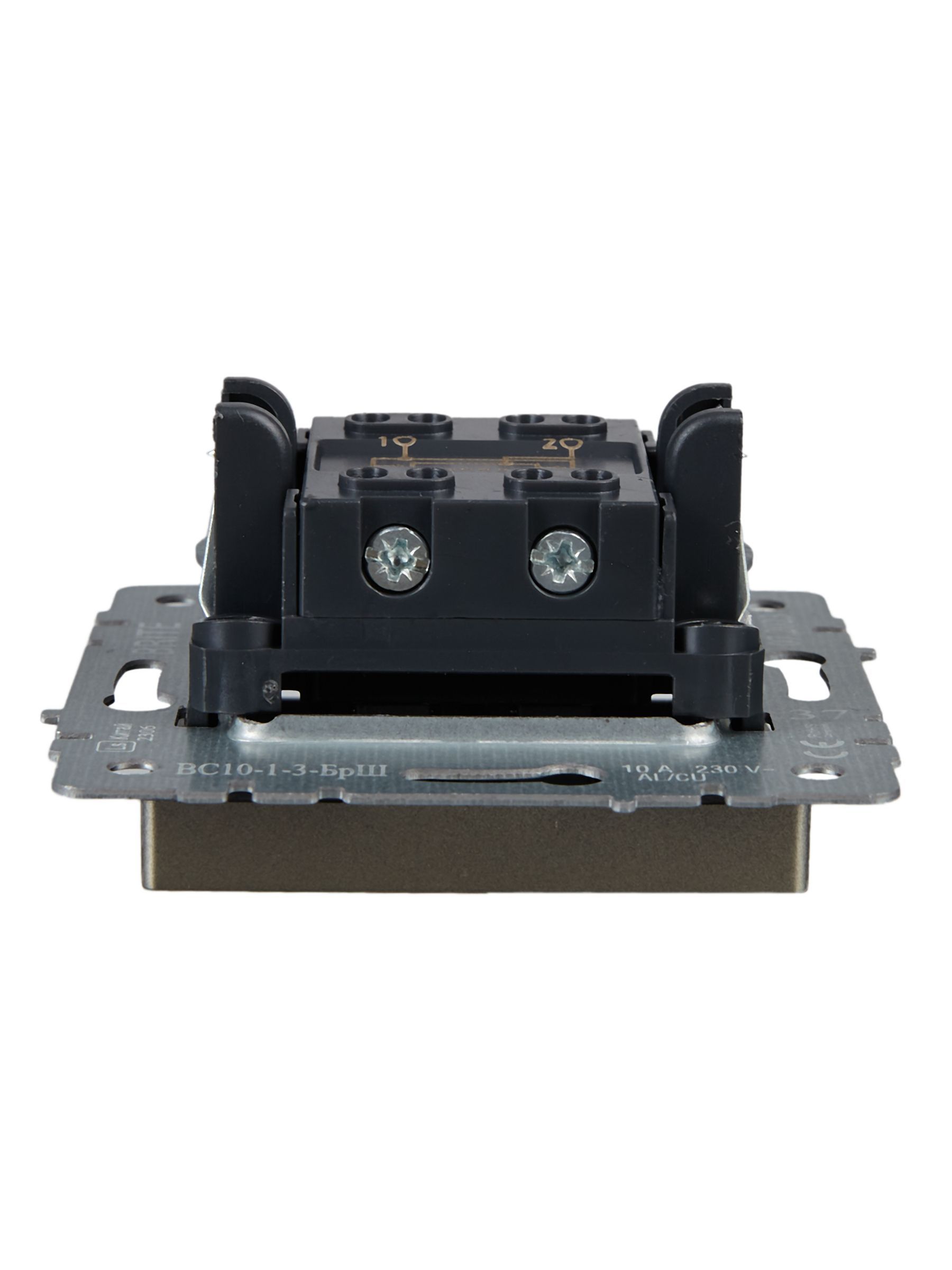 BRITE Выключатель 1-клавишный перекрестный 10А ВС10-1-3-БрШ шампань IEK - Фото 3