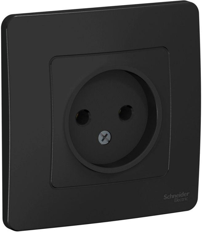 Розетка 1-м СП Blanca 16А IP20 250В без заземл. без защ. шторок антрацит SE BLNRS000016