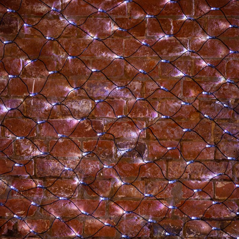 Гирлянда светодиодная Сеть 2х1,5м 288 LED БЕЛЫЙ черный ПВХ IP65 свечение с динамикой 230В блок в комплекте NEON-NIGHT 215-021