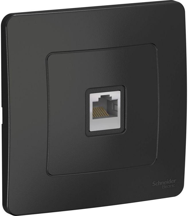 Розетка компьютерная 1-м СП Blanca RJ45 кат.5E антрацит SE BLNIS045006