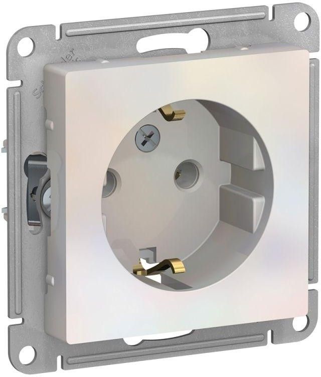 Розетка 1-м СП AtlasDesign 16А IP20 с заземл. механизм жемчуж. SE ATN000443