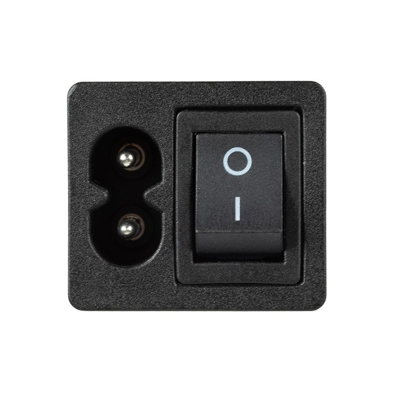 Выключатель клавишный 250 V 6 А (4с) ON-OFF черный с штекером C8 2PIN  REXANT - Фото 3