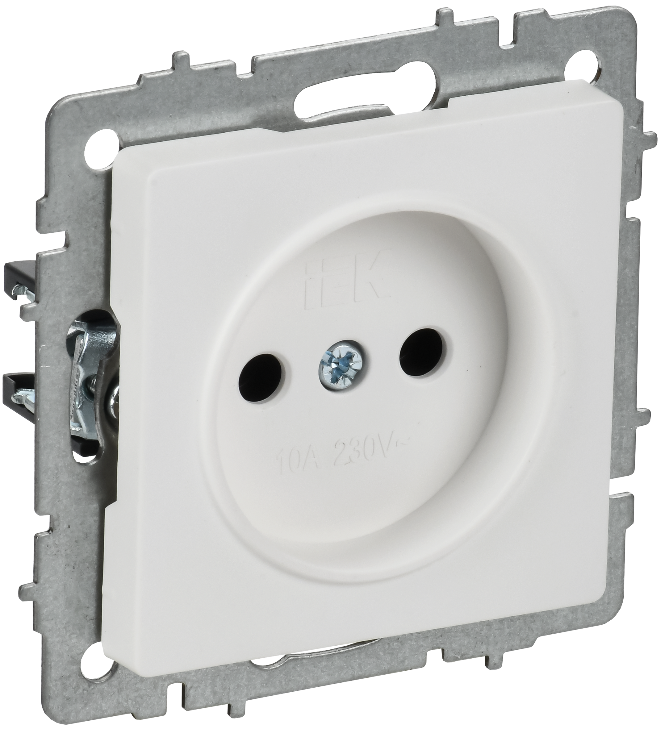 BRITE Розетка 1-местная без заземления без защитных шторок 10А РС10-1-0-БрАБ арктический белый IEK BR-R10-10-K91