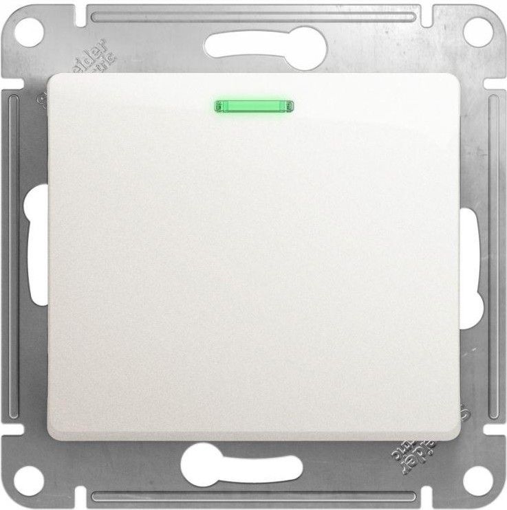 Выключатель 1-кл. СП Glossa 10А IP20 (сх. 1а) 10AX с подсветкой механизм перламутр. SE GSL000613