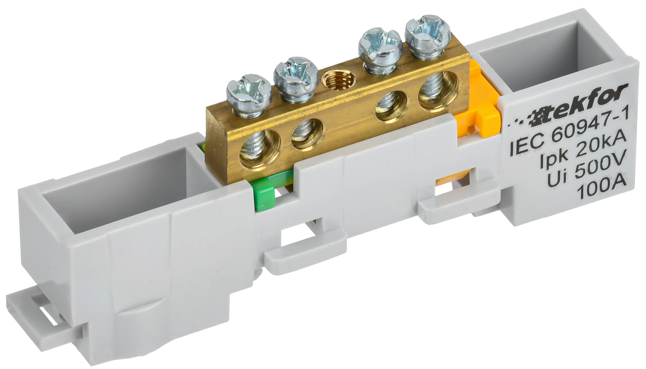 TEKFOR Шина PE "земля" неизолированная на универсальном держателе 6х9-4-Ж IEK TF-NN10-04-DL-K05