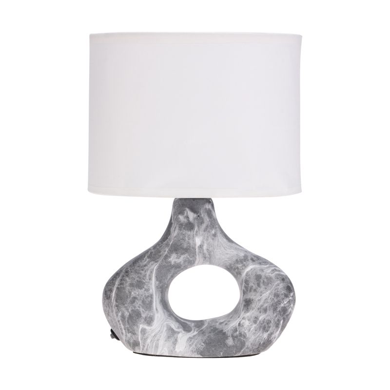 Светильник декоративный настольный Форте, основание кольцо под черный мрамор, белый абажур, цоколь Е27, 60Вт REXANT 603-1027