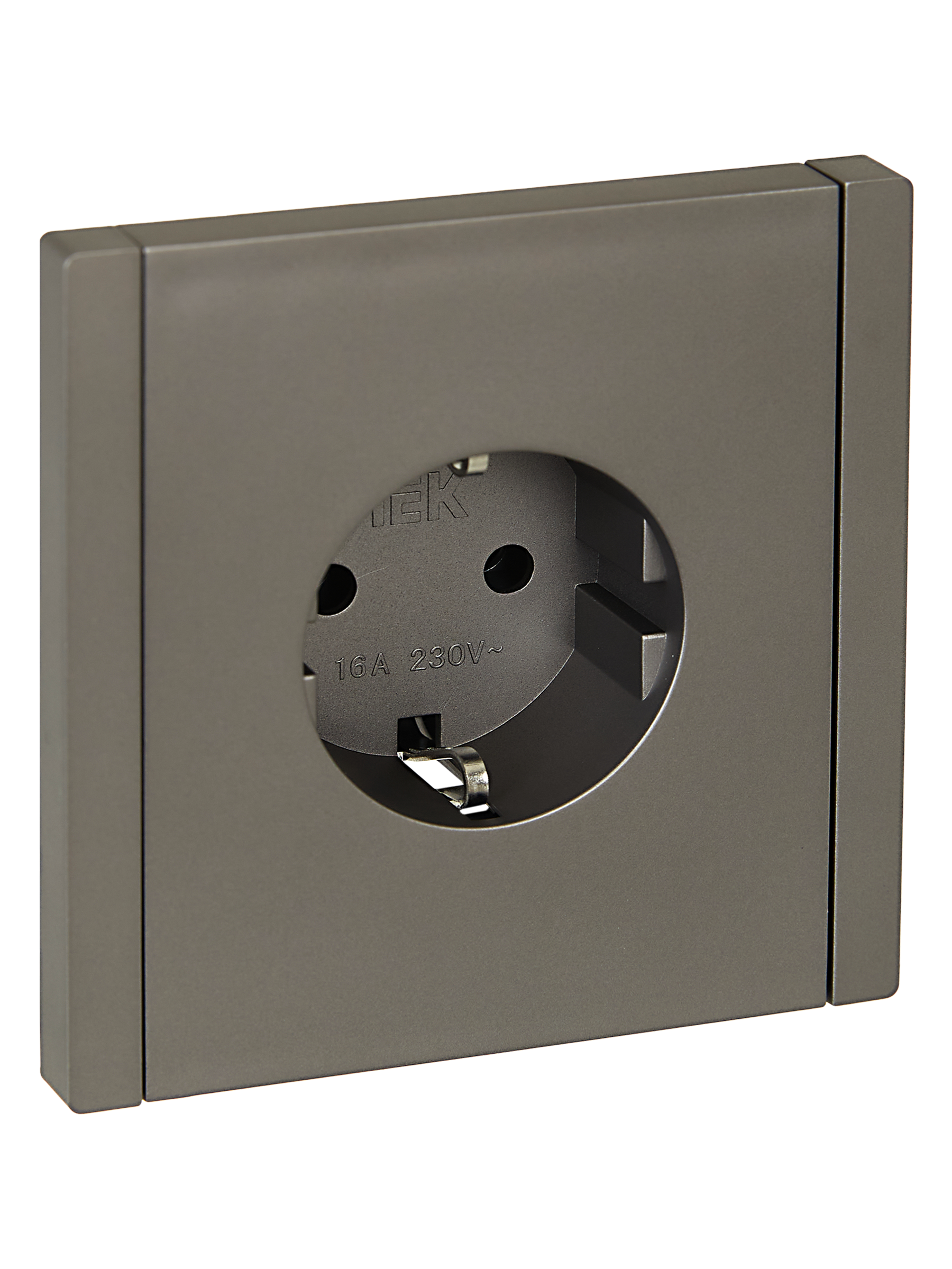 FORTE&PIANO Розетка 1-местная с заземлением без защитных шторок винтовое крепление 16А FP516 сталь IEK FP-R11-16-K46