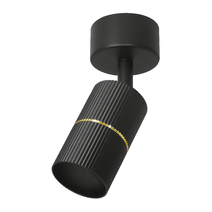 Накладной светильник WOLTA WSL-GU10/18BG-2 NIMB под лампу GU10 Чёрный/золото D55x100 WSL-GU10/18BG-2