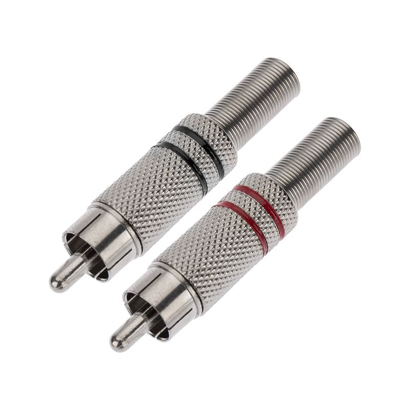 Разъем штекер RCA металл пайка черный/красный PROconnect 14-0405-4