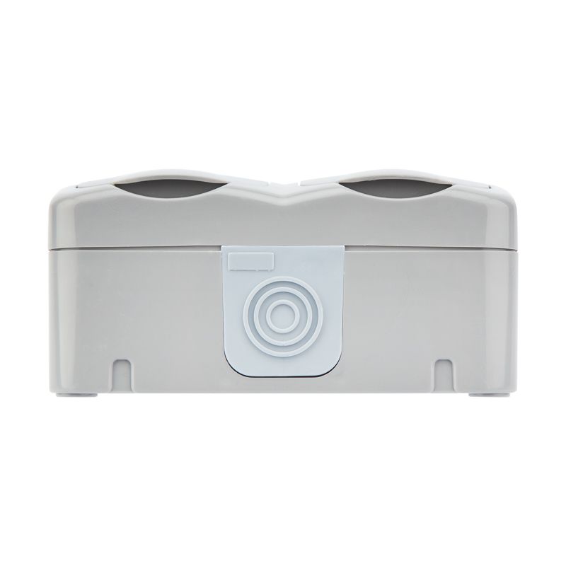 Блок горизонтальный 2 розетки Mini OG IP54 с/з, о/у, серый KRANZ - Фото 5