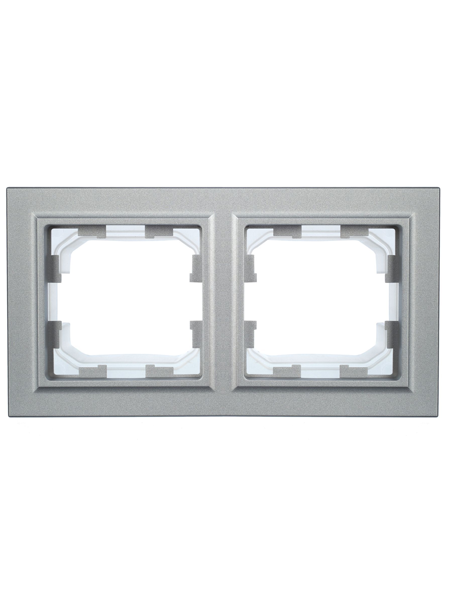 BRITE Рамка 2-местная IP44 РУ-2-БрА-44 алюминий IEK - Фото 6