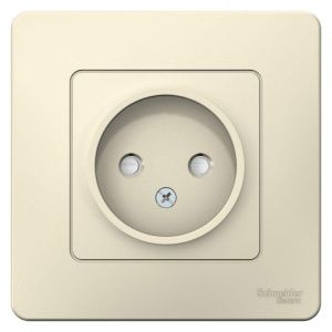 Розетка 1-м СП Blanca 16А IP20 250В без заземл. защ. шторки молоч. SE BLNRS000112 1210303
