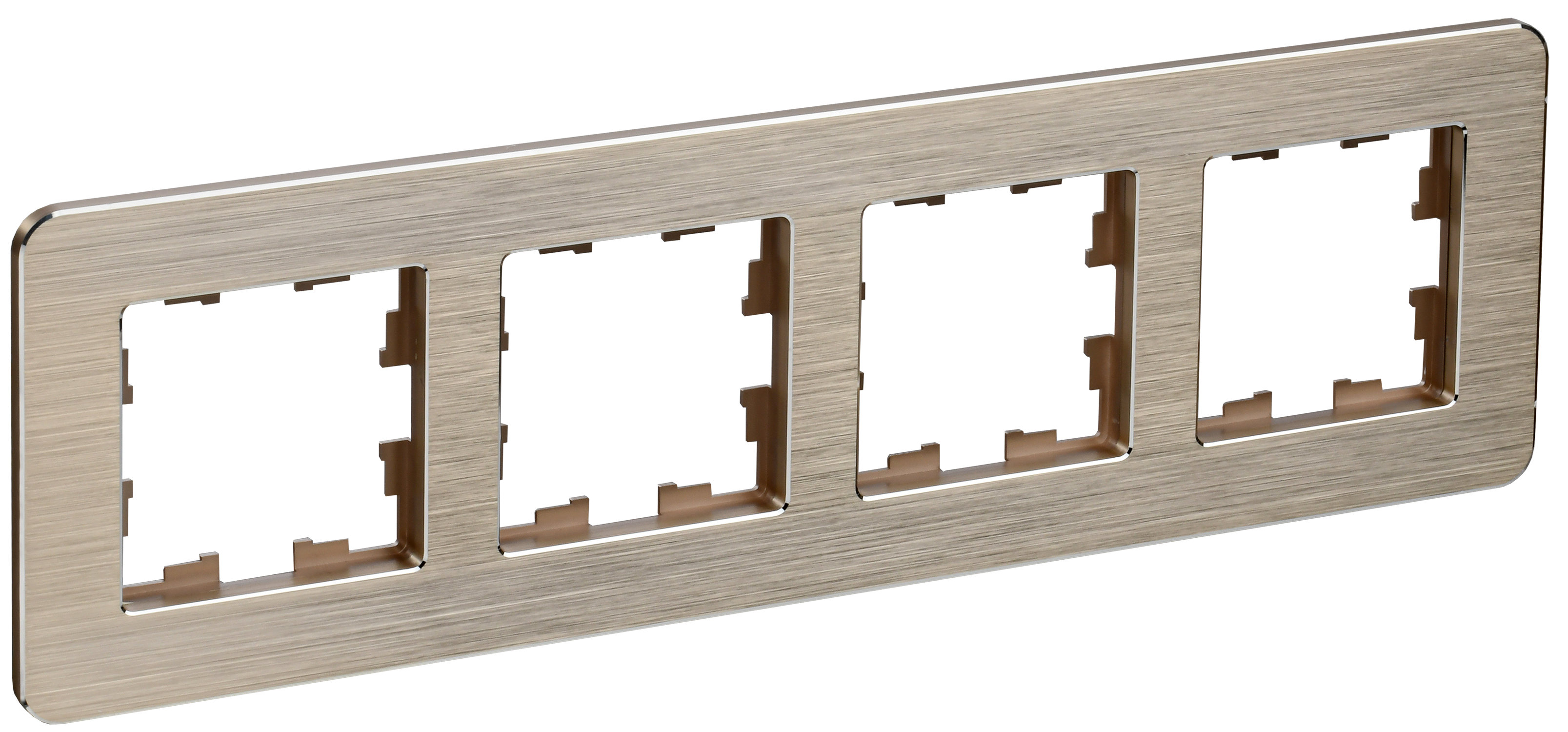 BRITE Рамка 4-местная РУ-4-1-Бр металл шампань RE AL IEK