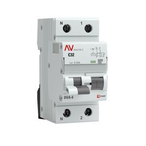 DVA-6 1P+N 32А (C) 30мА (A) 6кА EKF AVERES rcbo6-1pn-32C-30-a-av
