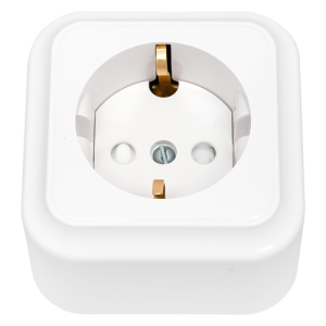 Розетка штепсельная с заземляющим контактом и шторками открытой установки РА16-280 185BY