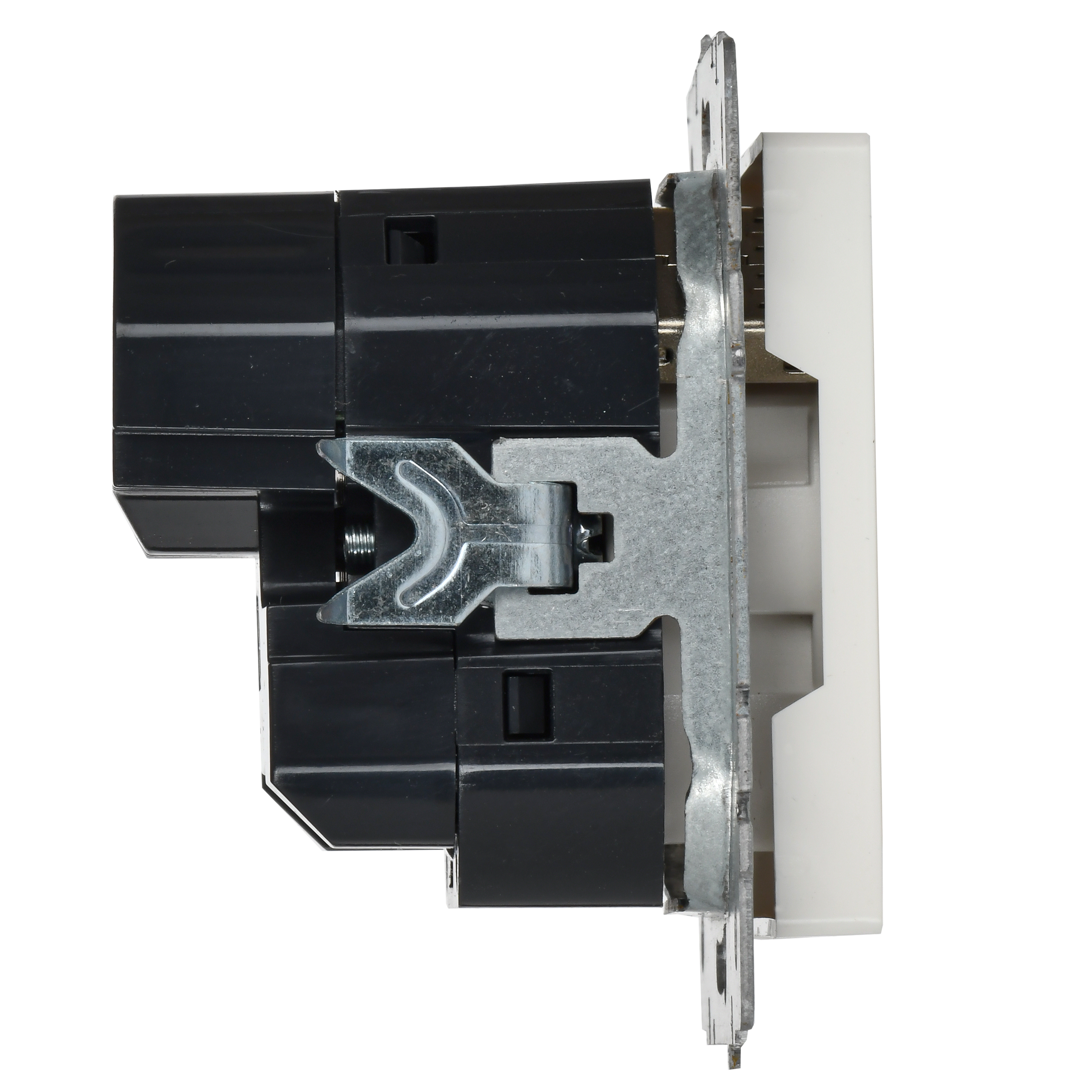 BRITE Розетка 1-местная с заземлением с защитными шторками 16А с USB A+C 18Вт РЮш11-1-БрБ белый IEK - Фото 5