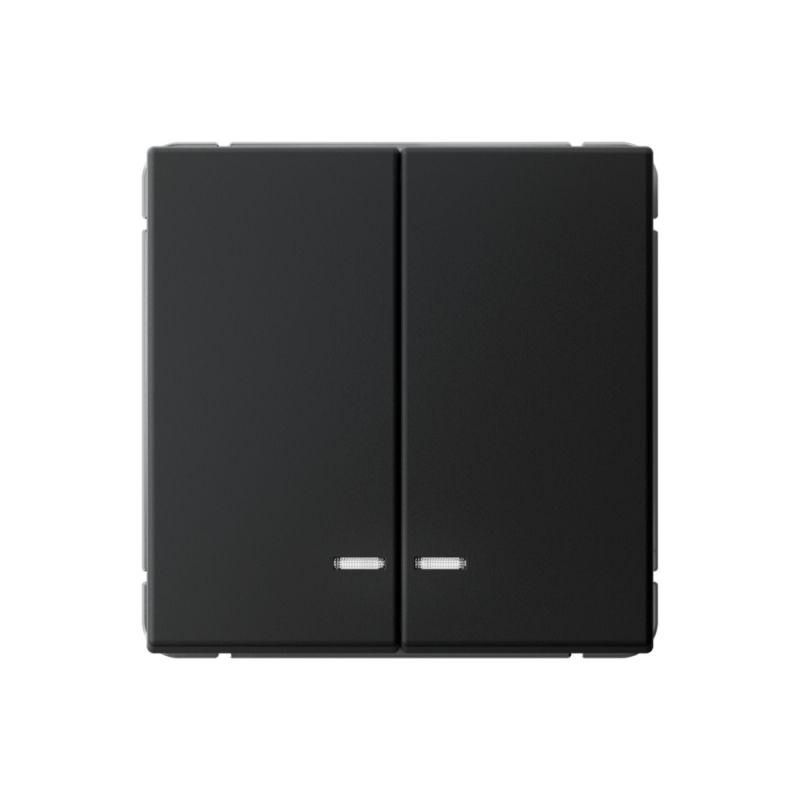 Выключатель 2-кл. ArtGallery (сх. 5а) 10AX с подсветкой механизм карбон SE GAL001053 1823069