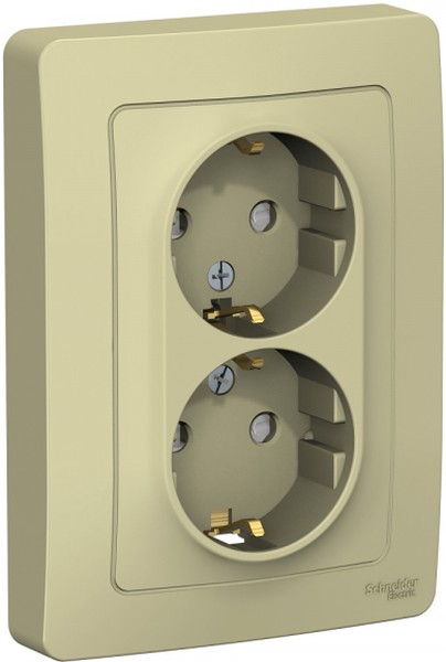 Розетка 2-м СП Blanca 16А IP20 250В с заземл. защ. шторки беж. SE BLNRS001127 - Фото 3