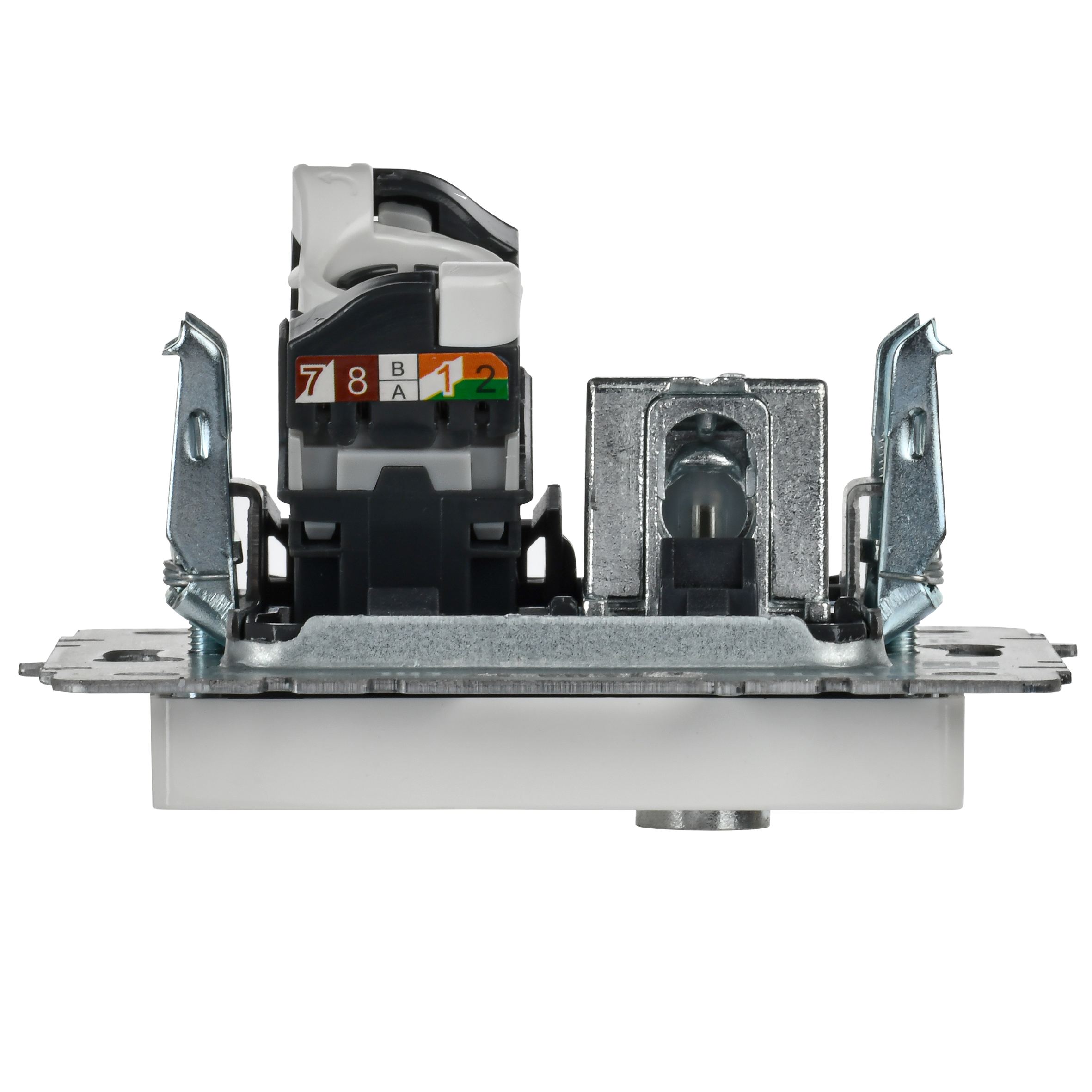 BRITE Розетка двойная TV+RJ45 кат.5E РТВ/РК12-БрБ белый IEK - Фото 5