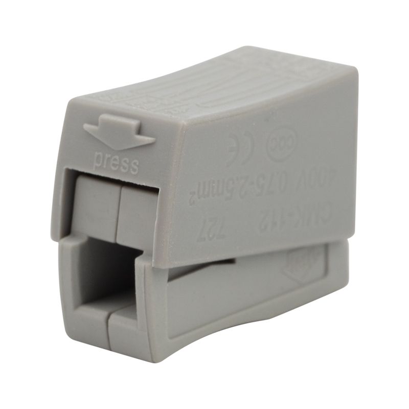 Строительно-монтажная клемма СМК 224-112 для светильника на 2 проводника 1.0-2.5/0.5-2.5 мм², белая (5 шт./уп.) REXANT 07-2411-5