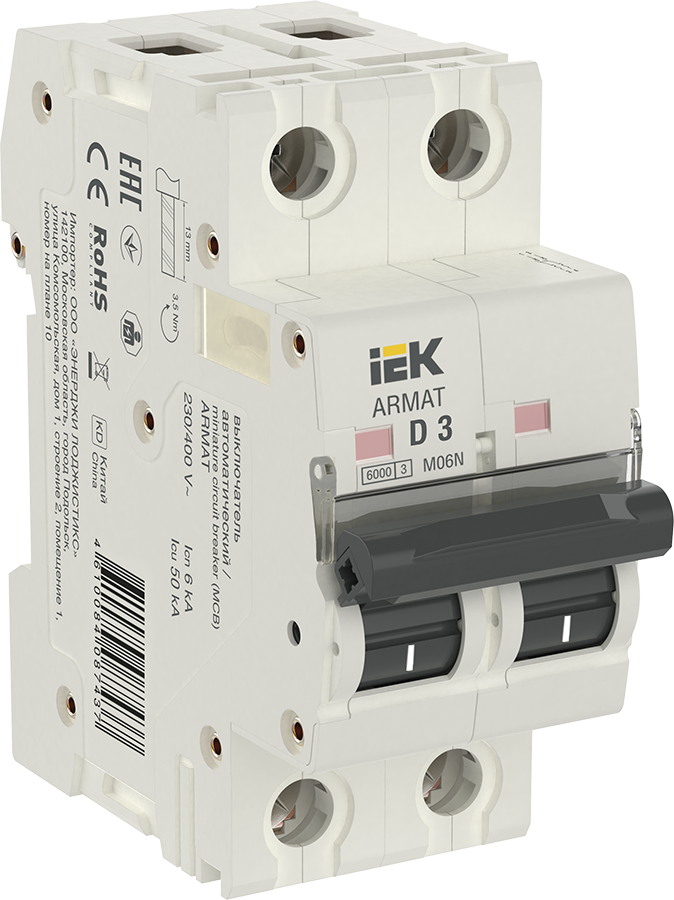 ARMAT Автоматический выключатель M06N 2P D 3А IEK
