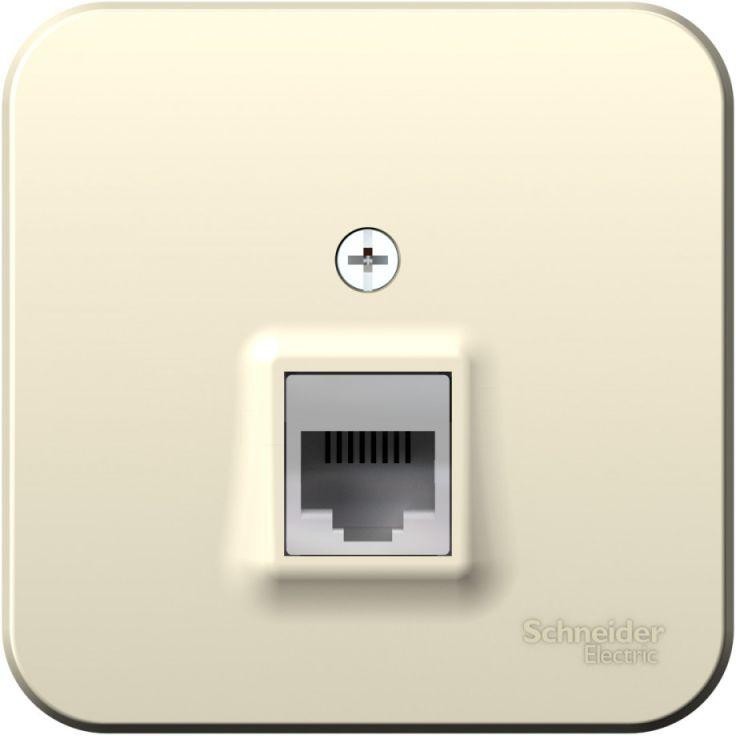 Розетка телефонная 1-м ОП Blanca RJ11 с изолир. пластиной молочн. SE BLNIA011002 - Фото 2