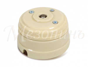 Розетка ретро фарфоровая телевизионная  (SAT) оконечная (в комплекте с подъемной рамкой, D70x45), цв GE70321-02