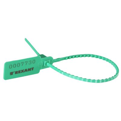 Пломба пластиковая номерная 255мм зеленая REXANT 07-6123