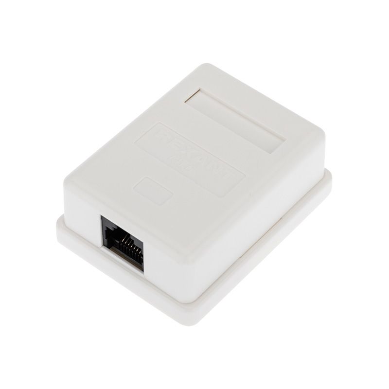 Розетка компьютерная внешняя, 1-порт RJ-45 (8P8C), UTP CAT 6 REXANT 03-0132