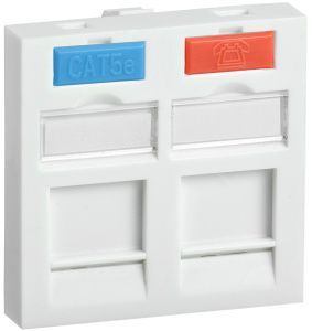 ITK Вставка 45х45мм для 2-х модулей Keystone Jack с маркером CS6-22M