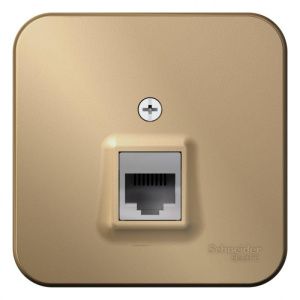 Розетка компьютерная 1-м ОП Blanca RJ45 кат.5E с изолир. пластиной титан SE BLNIA045004 1210605