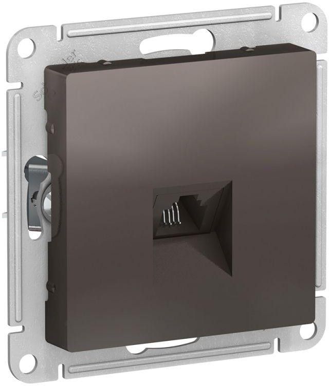 Розетка телефонная 1-м СП AtlasDesign RJ11 механизм мокко SE ATN000681