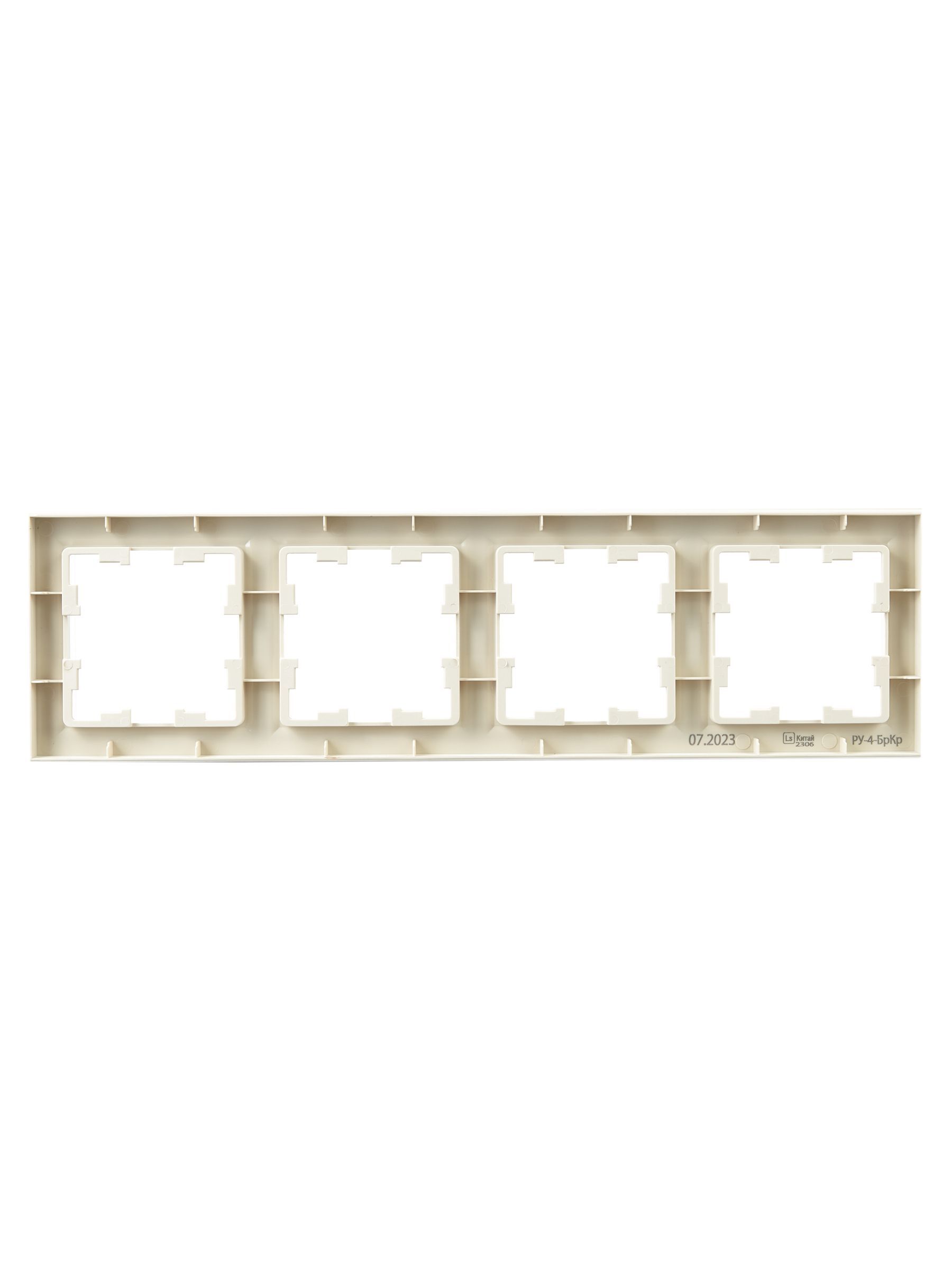 BRITE Рамка 4-местная РУ-4-БрКр бежевый IEK - Фото 3