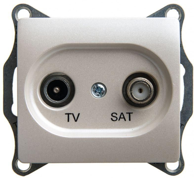 Розетка телевизионная оконечная TV/SAT Glossa 1дБ механизм перламутр SE GSL000697