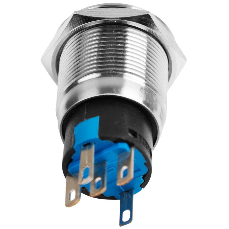 Кнопка  антивандальная Ø19 12В Б/Фикс (5с) (ON)-OFF/(OFF)-ON плоская подсв/зеленая СТРЕЛКА  REXANT - Фото 4