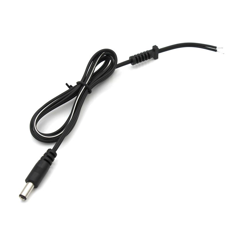 Разъем питания штекер 2.1х5.5x10 мм с проводом и манжетой 1 м REXANT 014-0328