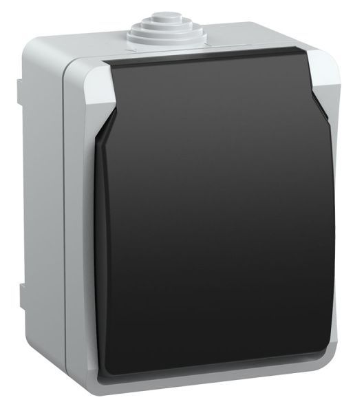 FORS Розетка 1-местная с заземлением для открытой установки 16А IP54 РСб20-3-ФСр серый IEK ERS12-K03-16-54-DC