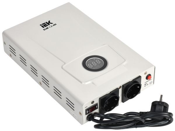 Стабилизатор напряжения настенный SLIM 1,5кВА IEK IVS22-1-D15-09