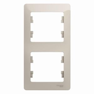 Рамка 2-м Glossa вертикал. молоч. SE GSL000906 454344