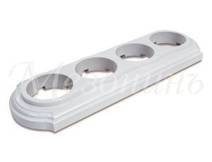 Рамка  четырехместная "Элегант" , цвет - белый, ТМ "МезонинЪ" GE70704-01 GE70704-01