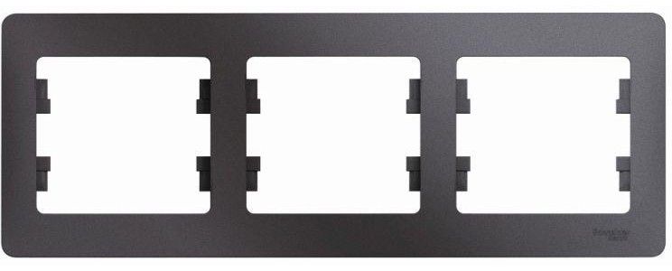 Рамка 3-м Glossa горизонт. графит SE GSL001303