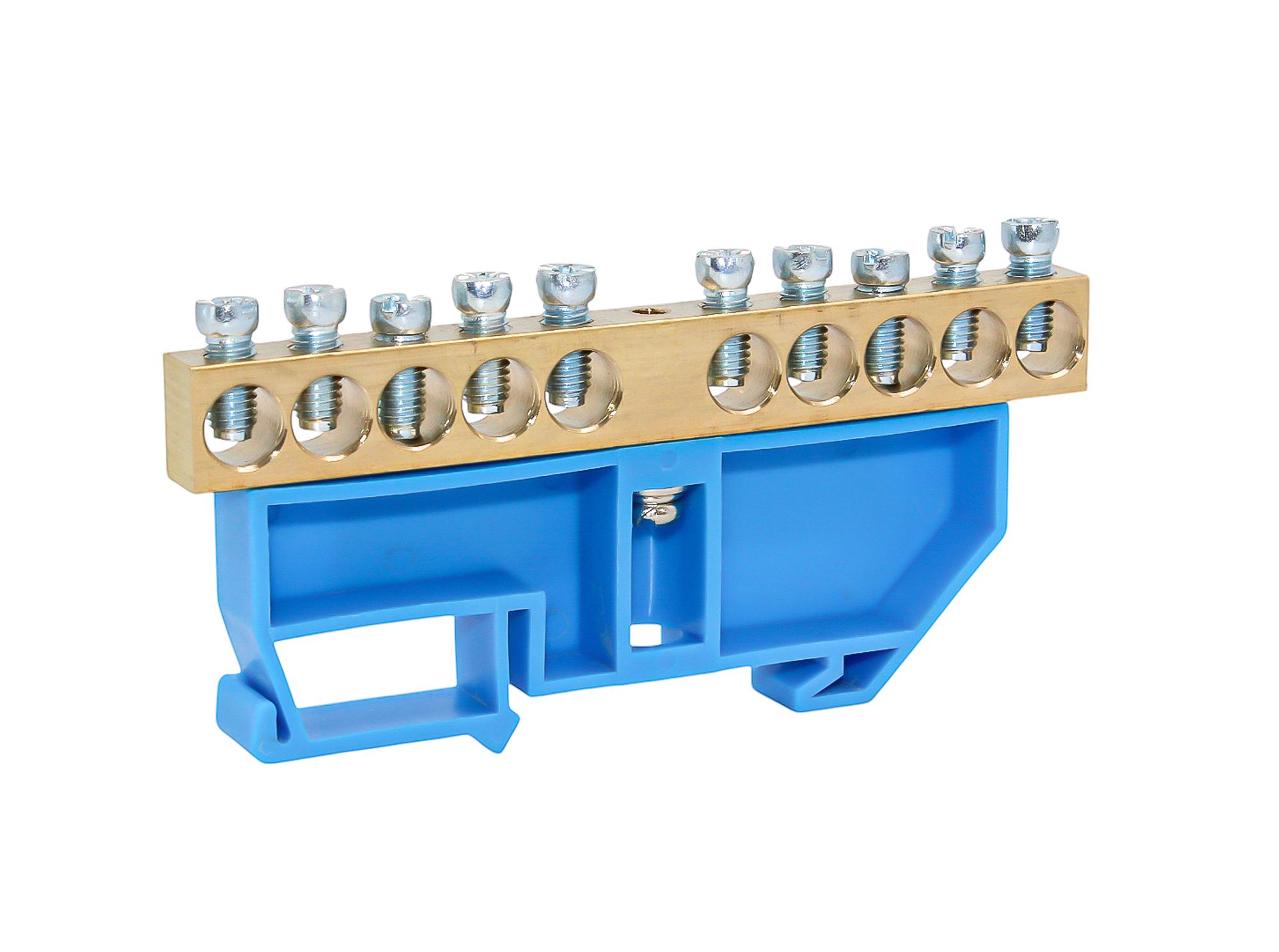 Шина N "ноль" на DIN-изоляторе СИНИЙ 8х12-10