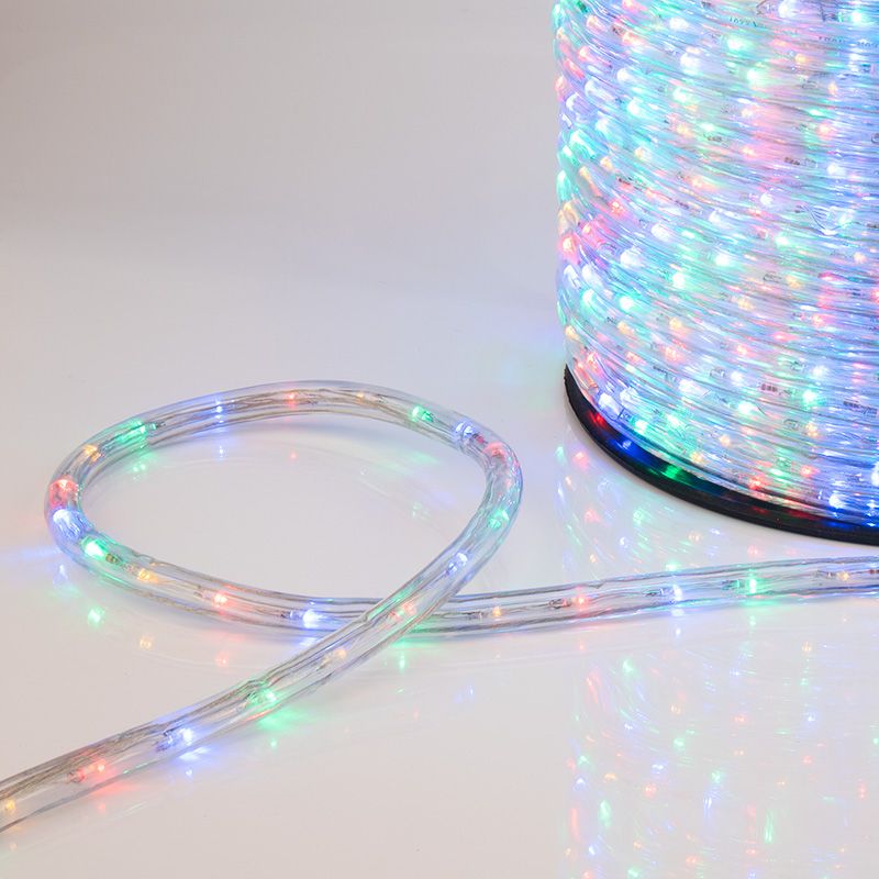 Дюралайт LED трехжильный 230В 13мм 36 LED/м МУЛЬТИ (RYGB) свечение с динамикой модуль 1м бухта 100м NEON-NIGHT - Фото 2